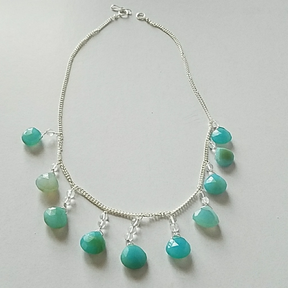Chalcedony Crystal Necklace